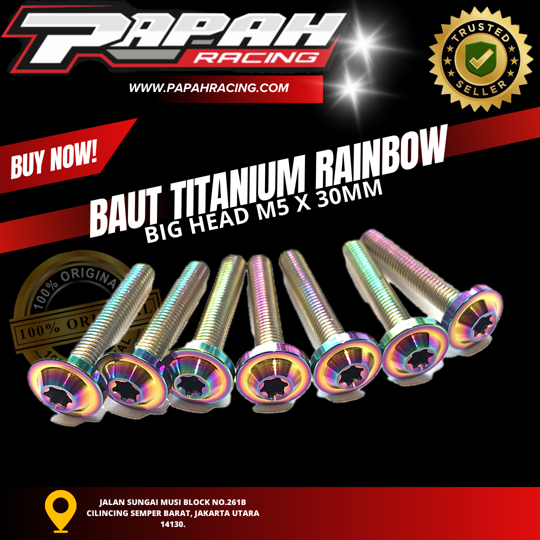 BAUT TITANIUM RAINBOW BIG HEAD M5X30MM